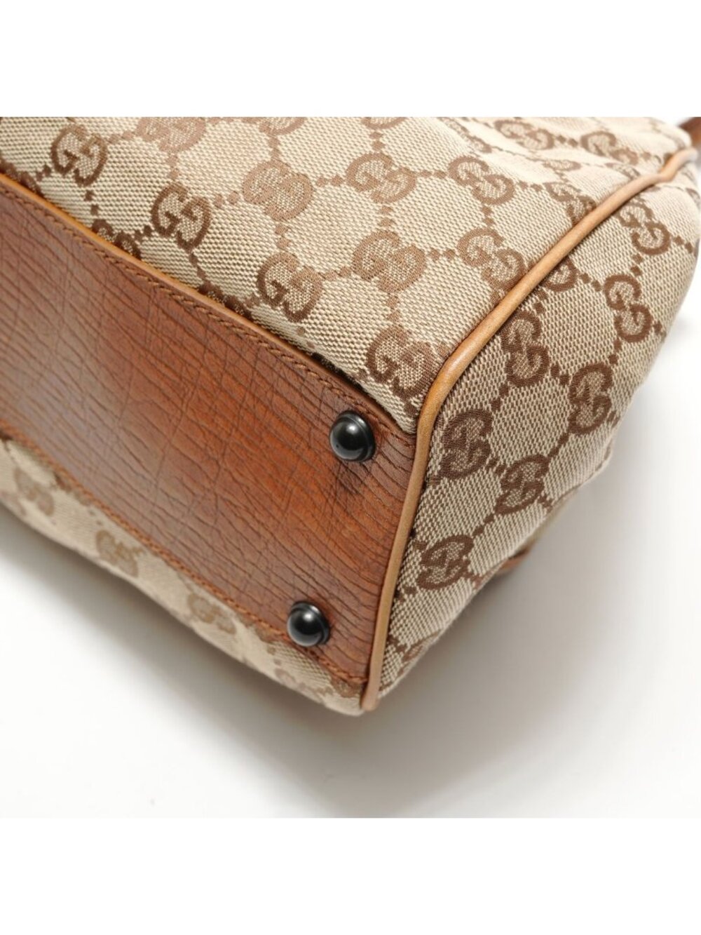 ★SOLD★ Gucci Handbag GG Canvas Bamboo Handle Pouch - Picture 6 of 10